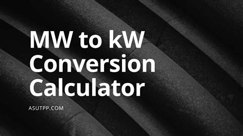 kW to MW Converter (kW to MW).